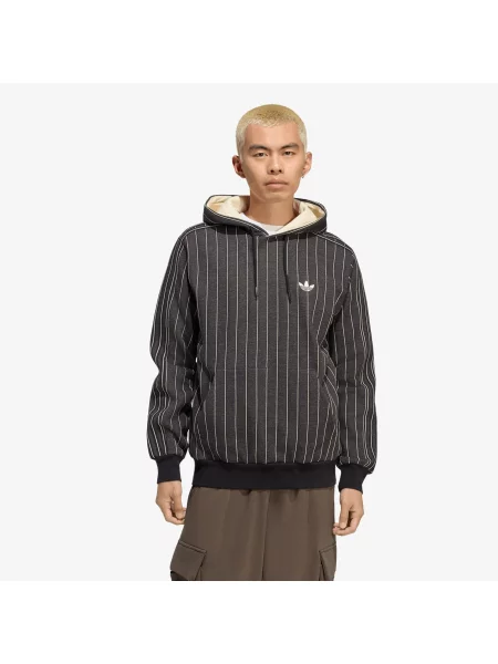 Bluza adidas Pinstripes Hoodie Black/ Warm Vanilla L czarna