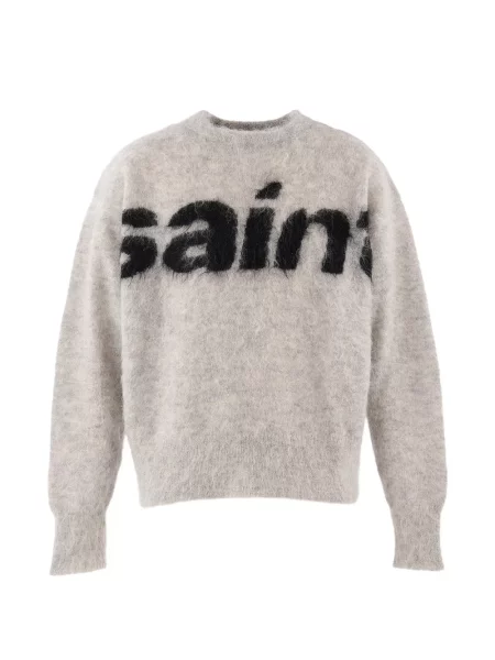 Sweter Saint Mxxxxxx z logo szary