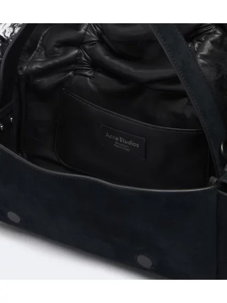 Geantă Acne Studios din piele de căprioară negru