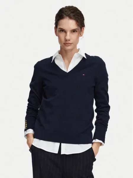 Tommy Hilfiger Megztinis Jersy Wine Tamsiai mėlyna