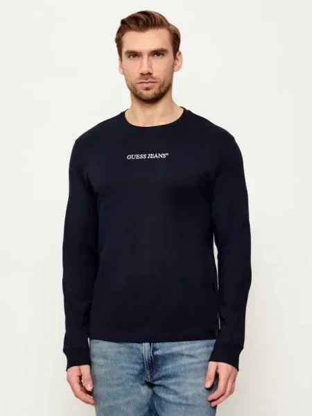 Hosszú ujjú póló Guess Jeans kék