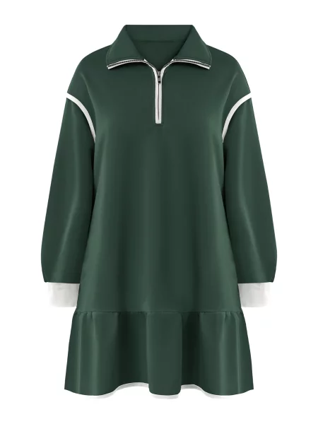 Imily Bela Rochie verde alb
