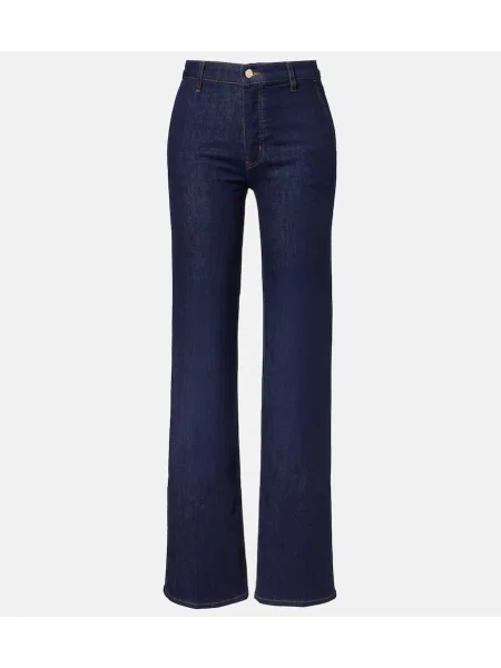 Traperice ravnih nogavica Frame visoki struk plava