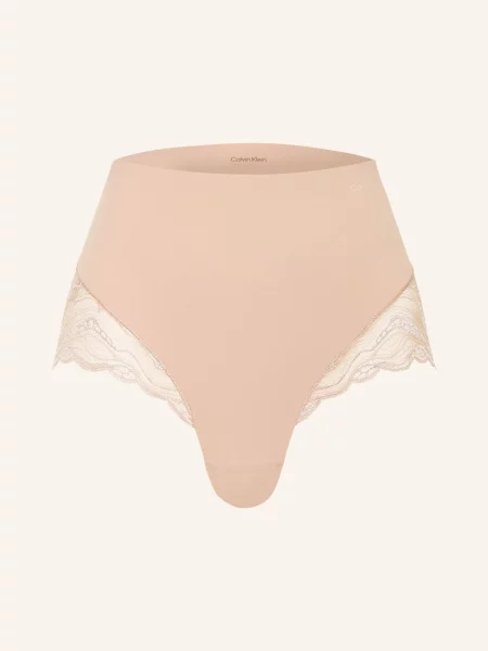 Calvin Klein Figi Modelujące Sensual Stretch Lace beige beżowe