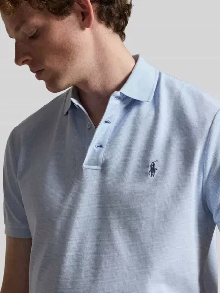 Koszulka polo o kroju regular fit z mieszanki bawełny Polo Ralph Lauren błękitna