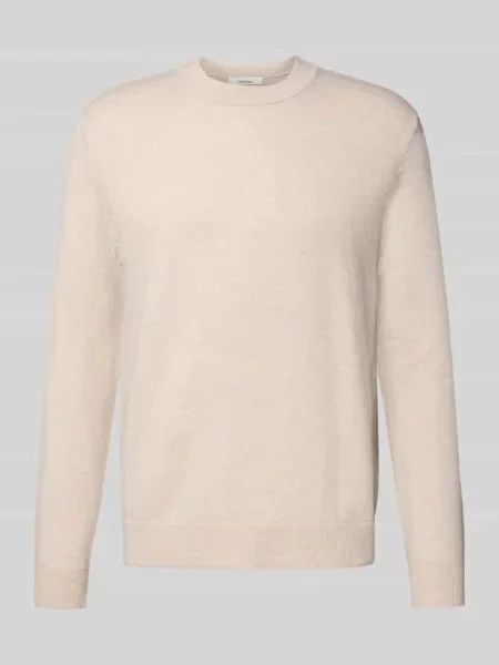 Sweter o kroju regular fit z dzianiny z czystej wełny merino model ‘TRAY’ Selected Homme beżowy