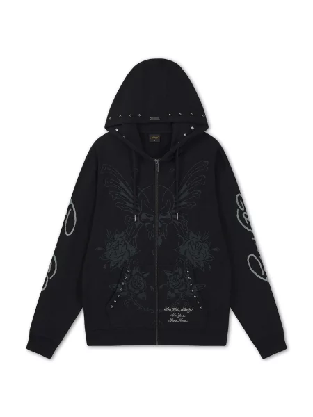 Ed Hardy Hanorac Love Kills gri deschis negru
