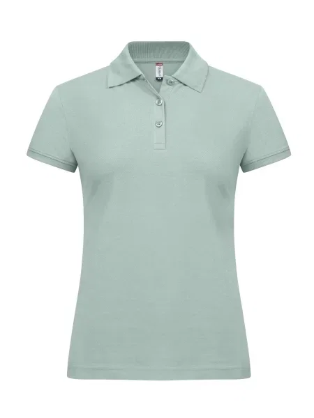 Clique Classic Marion S/S polo z bawełny nowoczesny krój – Sage Green zielona