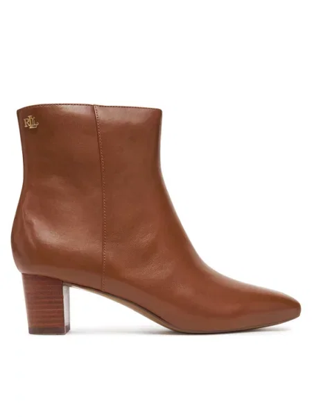 Lauren Ralph Lauren botki skórzane Demi na słupku brązowy