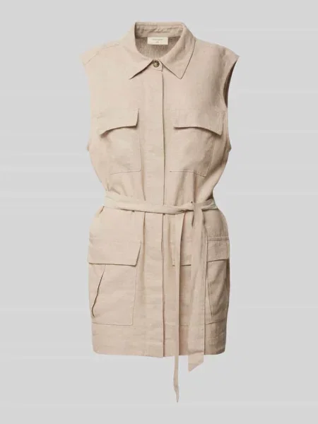 Sukienka lniana z nakładanymi z patką model ‘Lava’ Free/quent