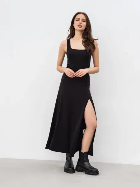 Romashka Відейра Сукня міді Віскоза/нейлон чорний