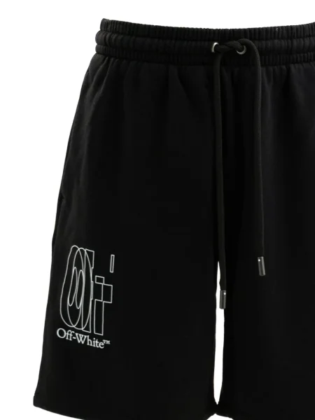 Pantaloni scurți Off-white cu autograf alb
