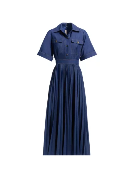 Rochie din denim Elie Saab albastru