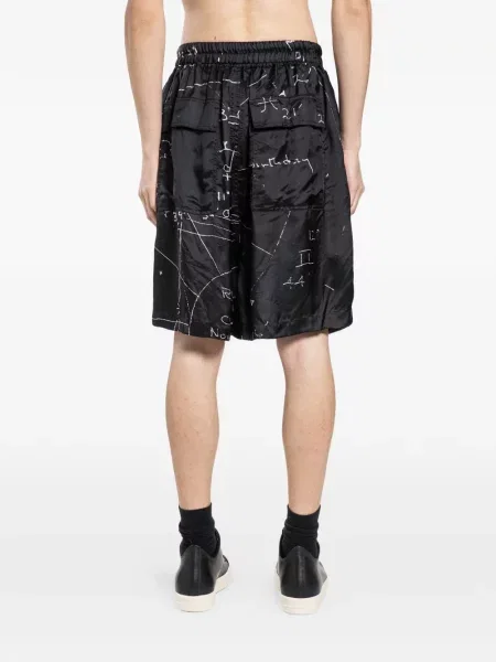 Pantaloni scurți Rick Owens cu imagine negru
