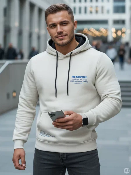 Bluza z kapturem jasnoszara Dstreet