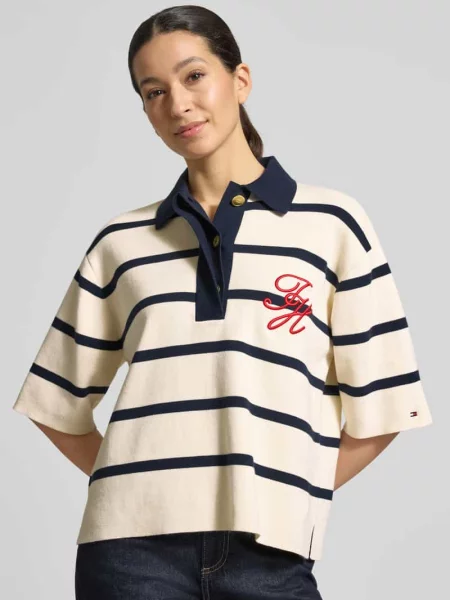 Koszulka polo z mieszanki bawełny o kroju regular fit Tommy Hilfiger białe