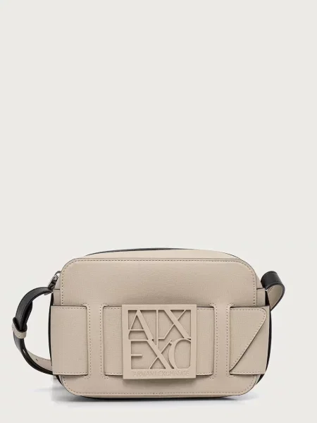 Armani Exchange geantă crossbody pentru femei cu imitație de piele bej
