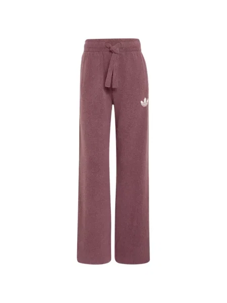 Pantaloni Adidas cu broderie tricotate roșu