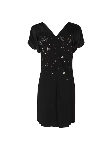 Satynowa sukienka Alberta Ferretti czarna