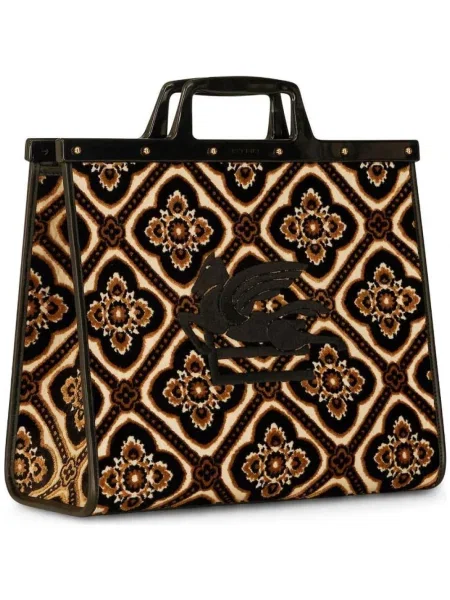 Mała torebka skórzana Etro skórzana brązowa