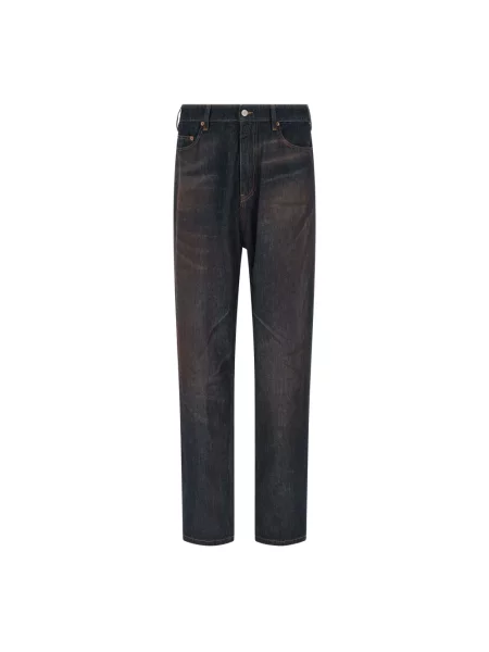 Jeansy Mm6 Maison Margiela z wysoką talią niebieskie