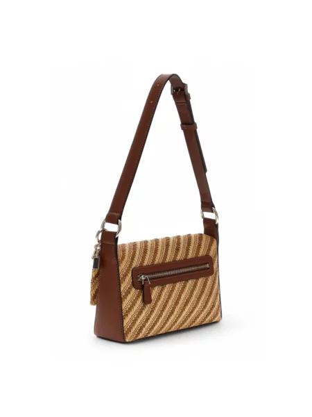 Lniana torebka Guess czarna