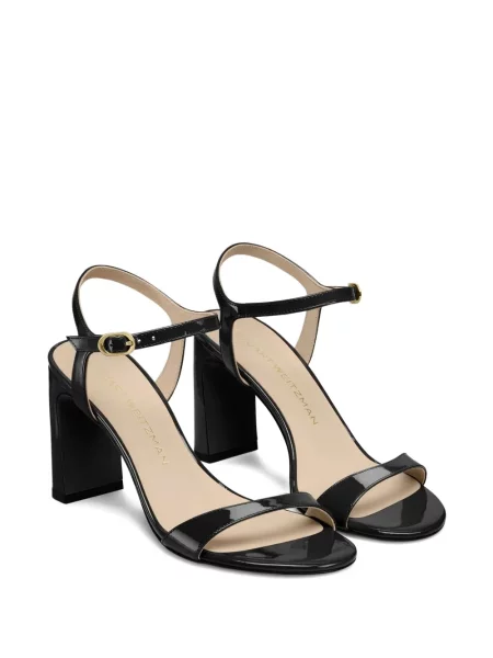 Δερμάτινα σανδάλια Stuart Weitzman από λουστρίνι μαύρο