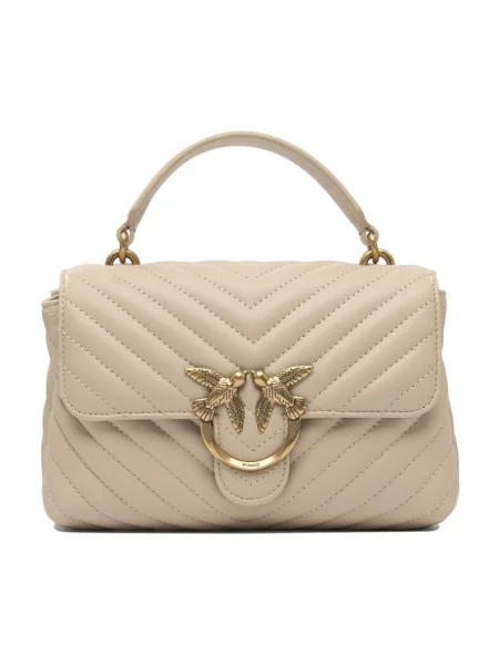 Pinko torebka skórzana beżowy