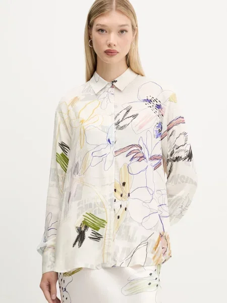 Desigual Cămașă Newsarty alb