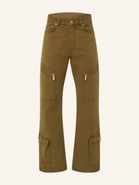 Off-White Cargové Kalhoty Gothic Regular Fit khaki bílé