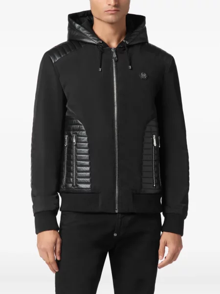Geanta de piele Philipp Plein cu glugă negru