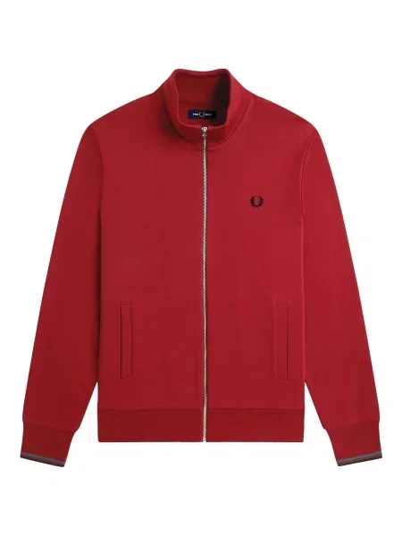 Hanorac cu fermoar Fred Perry roșu