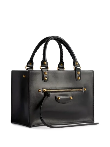 Кожена шопинг чанта Balenciaga черно
