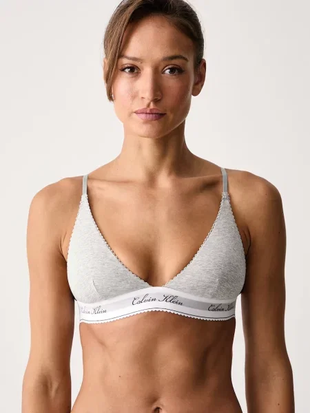 Calvin Klein Underwear trojúhelníková podprsenka s bavlnou šedá