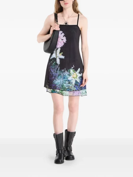 Rochie mini Desigual cu model floral cu imagine verde