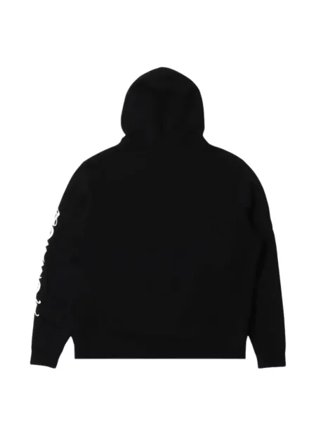 Kašmírová mikina s kapucí Chrome Hearts s výšivkou se srdcovým vzorem černá