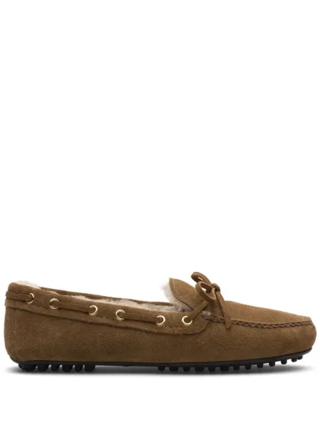 Pantofi loafer Car Shoe din piele de căprioară maro