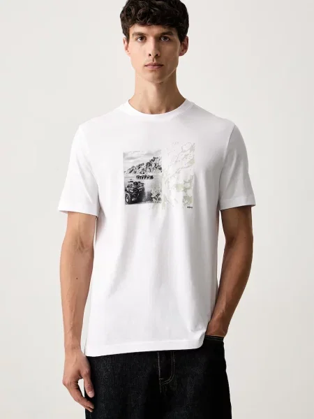 BOSS ORANGE Tricou Te_Motors alb