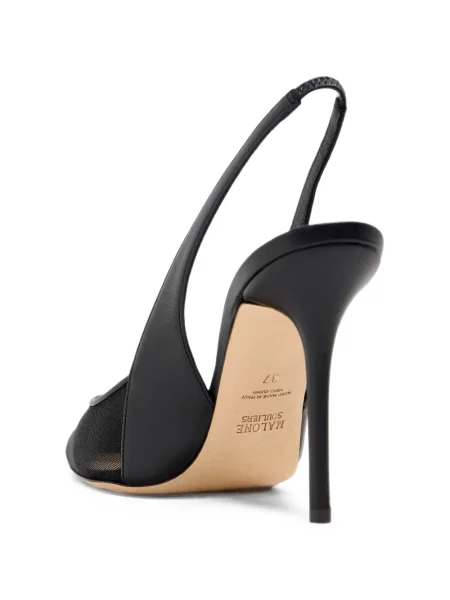 Pantofi cu toc Malone Souliers plasă slingback negru