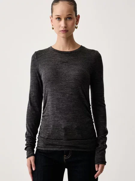 Tricou cu mânecă lungă Pinko de lână gri