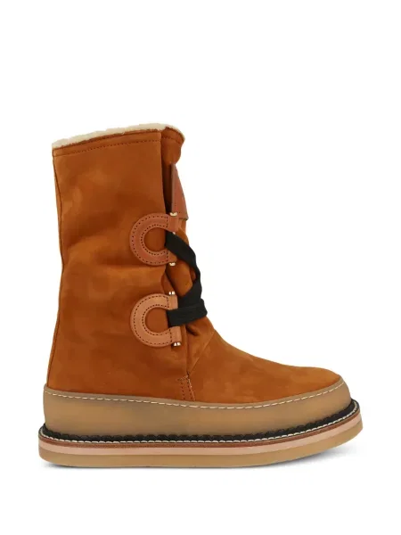 Botine Ferragamo din piele de căprioară maro