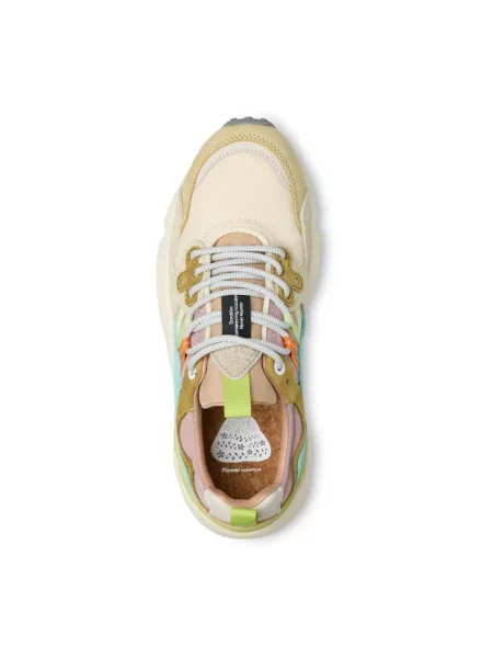 Sneakersy Flower Mountain skórzane w kwiatki beżowe