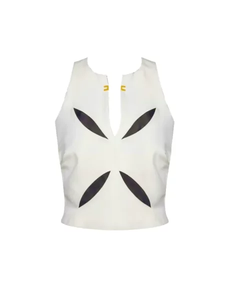 Lekki top Elisabetta Franchi z krepy biały
