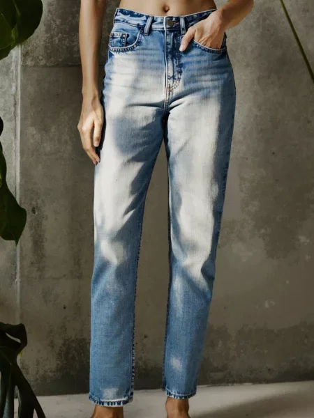 Джинси mom high waist синій