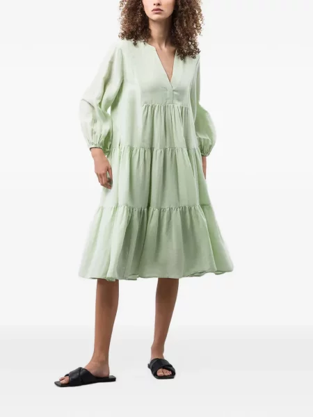 Rochie Ivy Oak cu decolteu în V verde