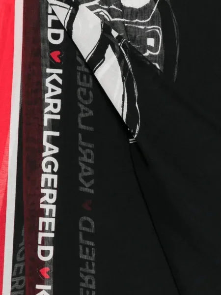 Fular Karl Lagerfeld cu imagine negru