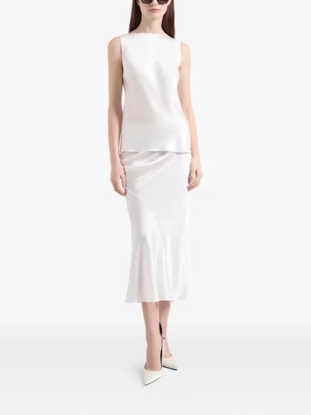 Fustă midi Nina Ricci asimetrică drapată alb