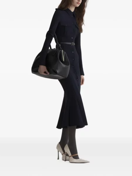 Rochie tip cămașă Mugler albastru