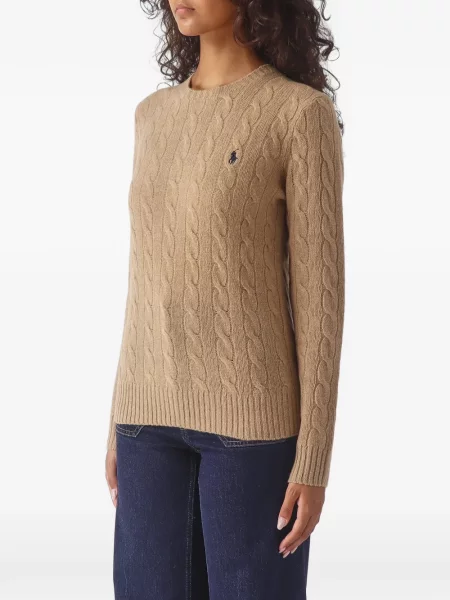 Флийс поло тениска Polo Ralph Lauren с автограф бяло