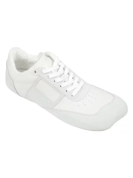 Maison Margiela Obuwie Mężczyzna 43 EU Wytłaczane Sneakersy z Przodem na Sznurowadła biały